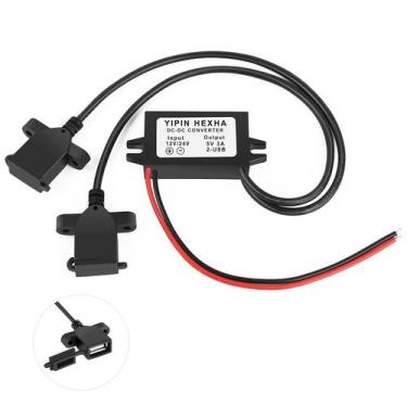 Imagem de Conversor DC-DC YIPIN HEXHA 12V 24V para 5V 3A 15W com 2 USB