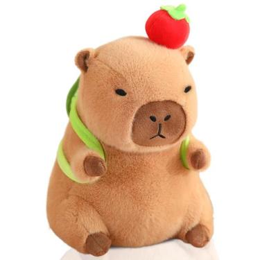 Imagem de Brinquedo de pelúcia NXNYNZ Cute Capivara com mochila de tartaruga de 