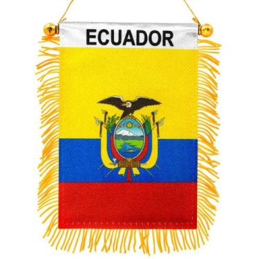 Imagem de Bandeira pendurada na janela Anley Ecuador Fringy 10x15cm com ventosa