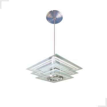 Imagem de Luminária Pendente Branco - Quadrado - Sala Quarto Cozinha - Vitrine d
