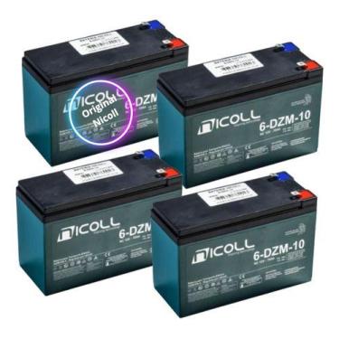 Imagem de Kit 4 Baterias Reposição 12v 10ah Bicicleta Elétrica Original e Duráve