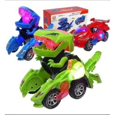 Imagem de Carrinho Transforme Dinossauro Eletrônico Anda Musical - toys
