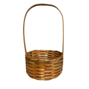 Imagem de Cesta Redonda De Bambu 26 x14cm Decorativo Páscoa festa-4un - Blook
