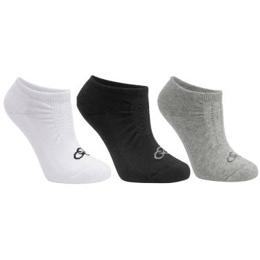 Imagem de Meia Olympikus Cano Invisível Esportiva Atoalhada Kit 3 Pares Masculina