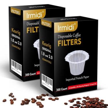Imagem de Filtros de café de papel descartáveis Irmidi 600 Count para Keurig