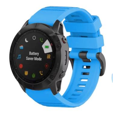 Imagem de Pulseira De Silicone Marca 123smart 26mm Para Fenix 7x Tactix Delta Tactix Bravo Gps Fenix 6x Fenix 5x Fenix 3 D2 Bravo D2 Charlie Quaitx 3 Descent Mk1 Mk2 Mk2i Enduro Coros Vertix 2 (Azul Celeste, 26mm)