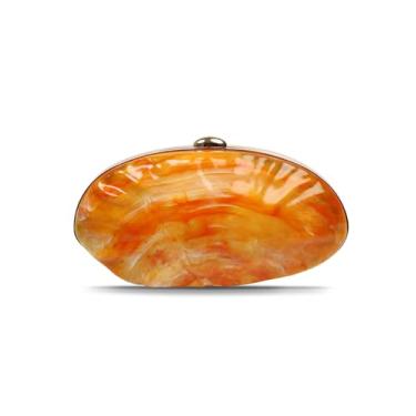 Imagem de blinkgooblink Bolsa clutch para noite para mulheres, bolsa tiracolo de ombro de concha, bolsa de concha, Amarelo, 9.06 x 4.72 x 3.15 inches