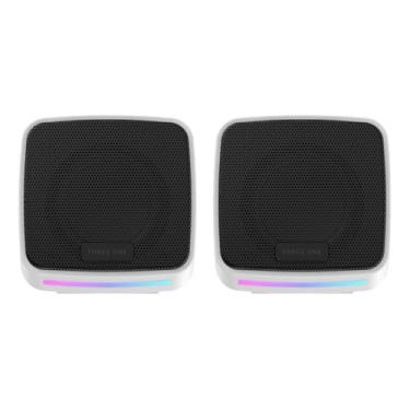 Imagem de Caixa de Som Explorer White USB, Alto-falante 52mm, 3W, RGB, Áudio para PC e Notebook