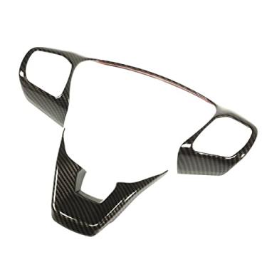 Imagem de aqxreight 2 PCS Roda de Volante Painel de Controle de Fibra de Carbono Substituição de Adesivo para Esporte 2021 e Posteriormente