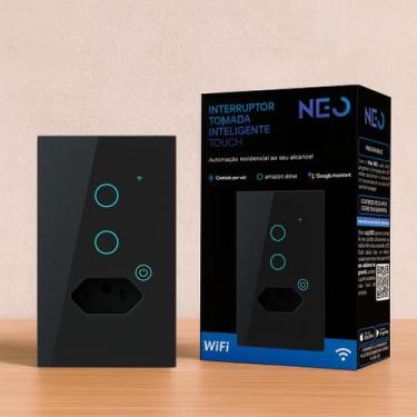 Imagem de Interruptor Smart Wi-fi 2.4 GHz Alexa 2 Botões e Tomada 4x2 Bivolt Pre