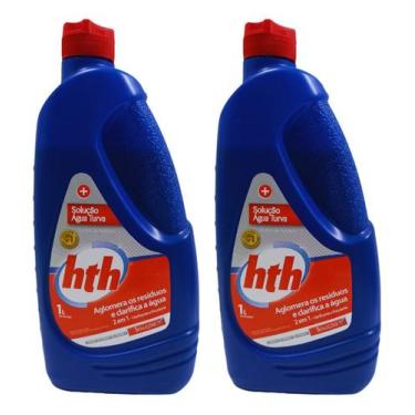 Imagem de 02 Solução Água Turva Hth 1 Litro Super Decantador