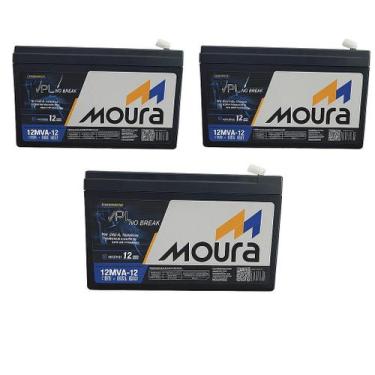 Imagem de Kit 4 Bateria Moura 12mva12 Patinete Eletrica Ciclo Profundo 12v 12ah,