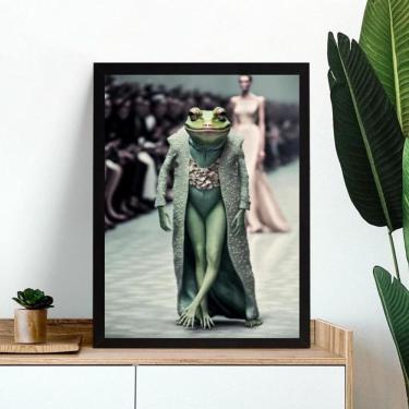 Imagem de Quadro Decorativo Modelo De Perereca 45X34Cm - Com Vidro