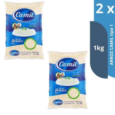 Imagem de Kit Arroz Branco Tipo 1 Camil Pacote 1kg, 2 unidades