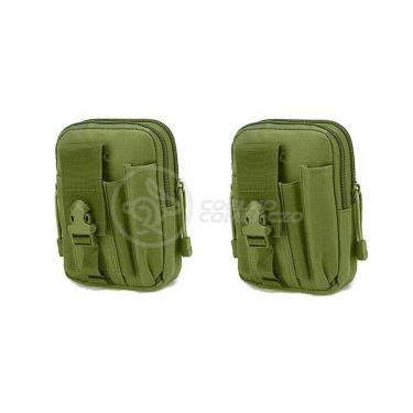 Imagem de Kit 2 Bolsas Verde Militar Kits De Sobrevivência E Atividades De Camping verde