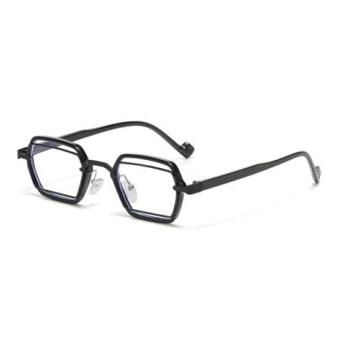 Imagem de Óculos de sol retrô punk pequeno feminino, óculos de sol UV400, lentes transparentes, armação anti-luz azul masculina, C