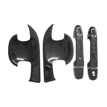 Imagem de Grade de carro lanterna traseira Sobrancelha de farol compatível com C-HR 2017 asa de telhado traseiro alça de tigela tira de acabamento decoração de aparência de carbono (maçaneta da tigela da porta