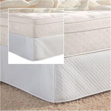Imagem de Saia Box Cama Casal Queen Matelada Ultrassônico Com Tampão Branco