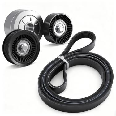 Imagem de Kit de transmissão de correia serpentina do motor adequado para Jeep Liberty KJ 2002-2006 V6 3,7L, kit de componentes de acionamento tensor de correia serpentina substitui OEM # 90K-39120, 5060865K1