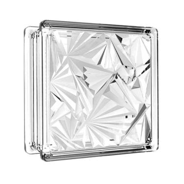 Imagem de Tijolo De Vidro 19 X 19 X 8 Cm Floral Gelo Translúcido 06 Unidades Tradestar