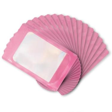 Imagem de LZLPACKING 100 sacos Mylar à prova de cheiro, sacos de embalagem resseláveis com janela transparente para armazenamento de alimentos, sacos de mylar de pé, brilho labial, armazenamento de eletrônicos