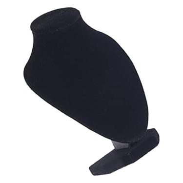 Imagem de RiToEasysports Elegante Colar de Fiapos Preto Manequim Expositor de Busto, Suporte de Corrente de Joias para Joalheria e Adereço de Fotografia, Tamanho Pequeno, Material de Madeira