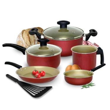 Imagem de Conjunto Panela Frigideira Canecão Caçarola Antiaderente com espatula 