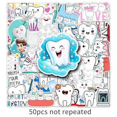 Imagem de 50 peças adesivos para cuidados com os dentes à prova d'água vinil decoração adesivos laptops adesivos garrafas de bagagem, guitarras, capacetes e telefones decalques