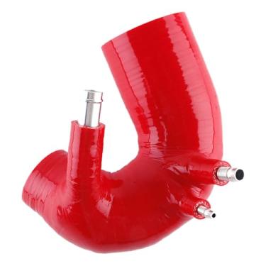 Imagem de XAJINGSU Kit de duto de tubo de mangueira de indução de entrada de ar de silicone para Fiat Abarth 500 595 695 T-JET Motor 1,4L Garrett Turbo 1 peça 4 camadas 5,4 mm espessura 11 cores (vermelho