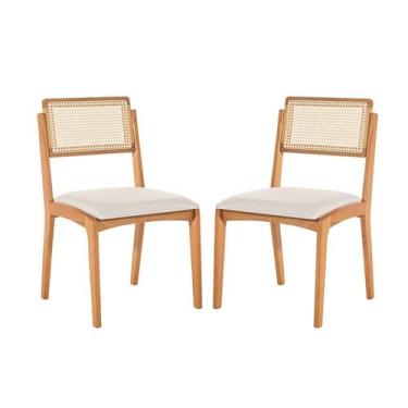 Imagem de Kit 2 Cadeiras com Encosto Tela Assento Estofado Verona - Casa e Jardi