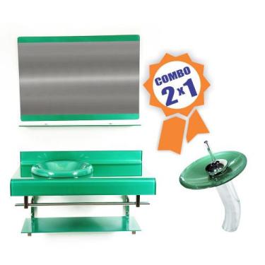 Imagem de Combo 2 em 1 - Gabinete 90cm Alemanha + Torneira Ibiza - EKASA, Verde