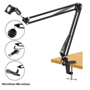 Imagem de Braço Articulado Suporte De Mesa Aço Para Microfone