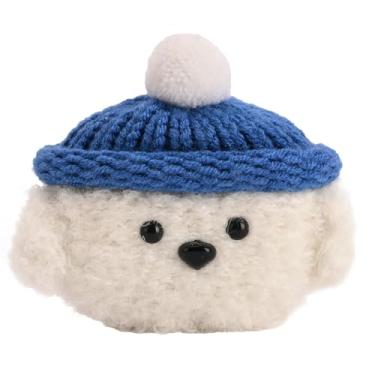 Imagem de Capa de pelúcia compatível com Apple Airpods 3, capa de fone de ouvido tricotada feita à mão, capa de fone de ouvido de pelúcia criativa engraçada fofa