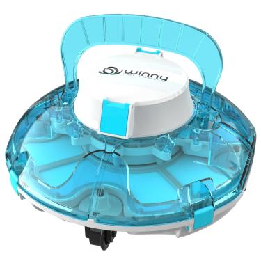 Imagem de WINNY POOL CLEANER Robô Aspirador De Piscina Sem Fio, Duração 60 Minutos, Automático Para Piscinas Acima Do Solo Até 538 Pés Quadrados, Portátil, Estacionamento Automático, Preto Transparente