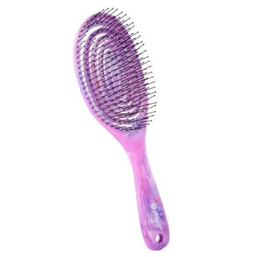 Imagem de STYLANCE Escova de cabelo desembaraçante, escova úmida para cabelos lisos, ondulados, encaracolados e finos, seco e molhado, alisamento rápido para mulheres e homens (rosa vermelha)