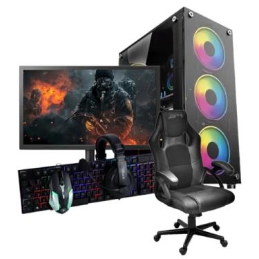 Imagem de Setup Gamer Completo Ryzen 5, Monitor 20", Kit Periféricos e Cadeira