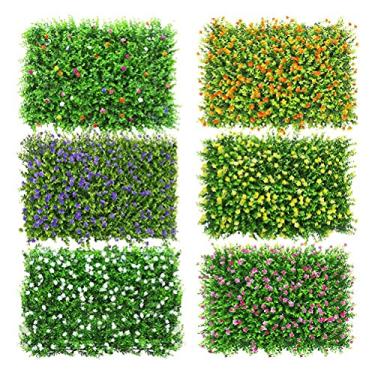 Imagem de GLOGLOW Privacidade do Jardim e Telas de Proteção Painéis de Parede de Grama Artificial, Painéis de Sebes Artificiais de 40x60cm Tela de Cerca de Topiária para Decoração de Quintal de Jardim Ao Ar
