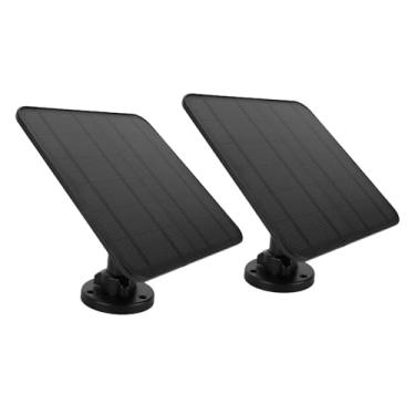 Imagem de Asixxsix Painel Solar para Câmera de Segurança, Carregador de Painel Solar 2PCS 12W Com IP65 à Prova D'água, Cabo de 9,8 Pés, Suporte Ajustável de 360°, para Carregador Solar Externo
