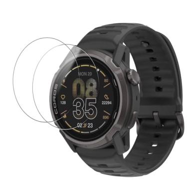 Imagem de Oshmirian Pacote com 2 protetores de tela para COROS APEX 4 42 mm – Película de vidro temperado 9H, antiarranhões, antiimpressões digitais, sem bolhas, à prova de estilhaçamento, à prova de poeira