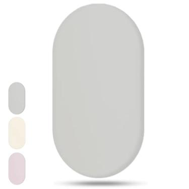 Imagem de Lençóis de berço de couro vegano para bebês, à prova d'água, extragrossos e portáteis, adequados para ampulheta, oval, retangular, lençóis de berço para bebês, meninos, meninas, 81 x 40 cm (cinza)