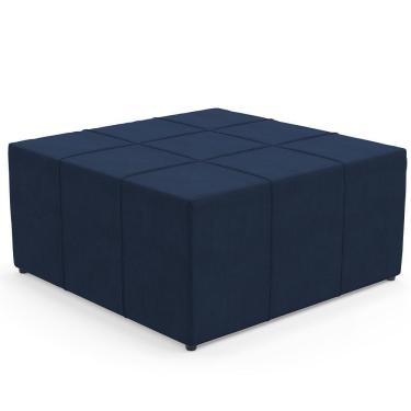 Imagem de Puff Quadrado Milano 90x90cm W01 Suede Azul Marinho
