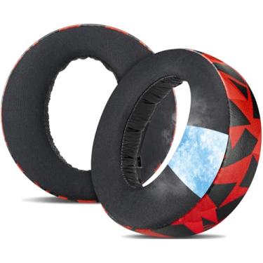 Imagem de SOULWIT Almofadas Auriculares de Substituição para Sony Playstation 5 Pulse PS5 3D Wireless Headset, Almofadas Auriculares com Espuma para Isolamento de Ruído - Gel Refrescante Tempestade Vermelha
