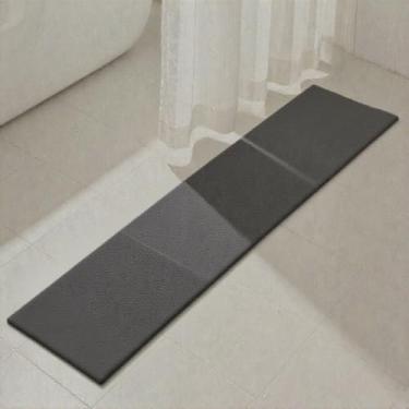 Imagem de BANEBOR Tapete de banho super absorvente para chuveiro e banheira, corredor de faixa de porta de banheiro, trilho de gotejamento para cortina de chuveiro, protetor de piso antiderrapante, cortado para