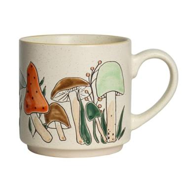 Imagem de Caneca de cogumelo de cerâmica de 400 ml para amantes de café, canecas fofas de café e chá, presente para mulheres e homens, pode ser lavado na lava-louças