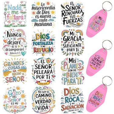 Imagem de 60 peças de papéis de transferência de chaveiro UV DTF - Decalques de vinil para chaves e etiquetas de bagagem, desenhos engraçados com revestimento resistente a arranhões, papéis de transferência