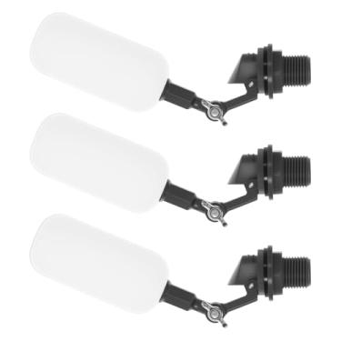 Imagem de Válvula de esfera flutuante de 3 peças, interface de 1/2 polegada, fácil de instalar, braço ajustável, válvula flutuante de plástico para fonte de aquicultura de piscina (branco + preto, 3)