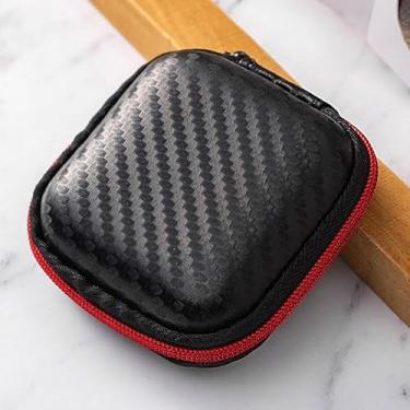 Imagem de Bolsa de armazenamento portátil mini 3C para dispositivos digitais, capa de couro artificial, carregador de fone de ouvido, cabo de dados, organizador de disco U