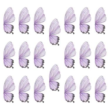 Imagem de shamjina 20 peças papéis de embrulho de buquê de flores artesanato faça você mesmo 22,05 polega x 19,69 polega decoração formato de borboleta envoltório, Roxo