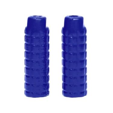 Imagem de Bagageiro Tubão Rabetão Alumínio Preto com Pedaleira Apoio de Pé – Bike Aro 20 24 26 (Azul)