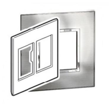 Imagem de Placa Arteor 4X4 3+3 Postos Stainless Steel - Pial Legrand